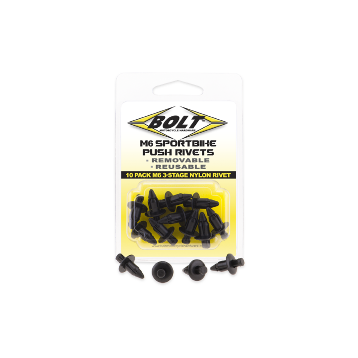 BOLT M6 NYLON PUSH RIVETS (10) 2005-6SRIV