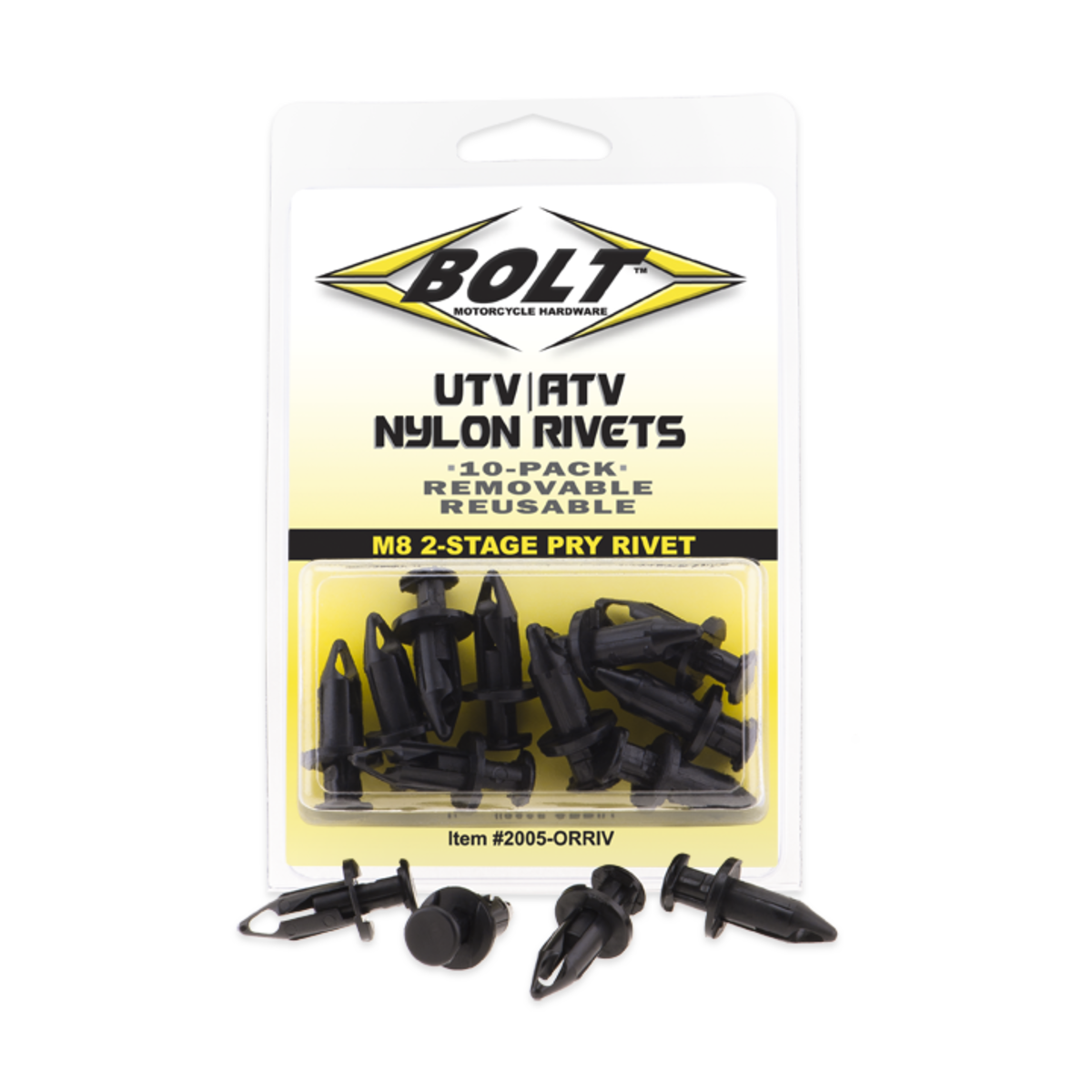 BOLT M8 NYLON PRY RIVETS (10) 2005-ORRIV