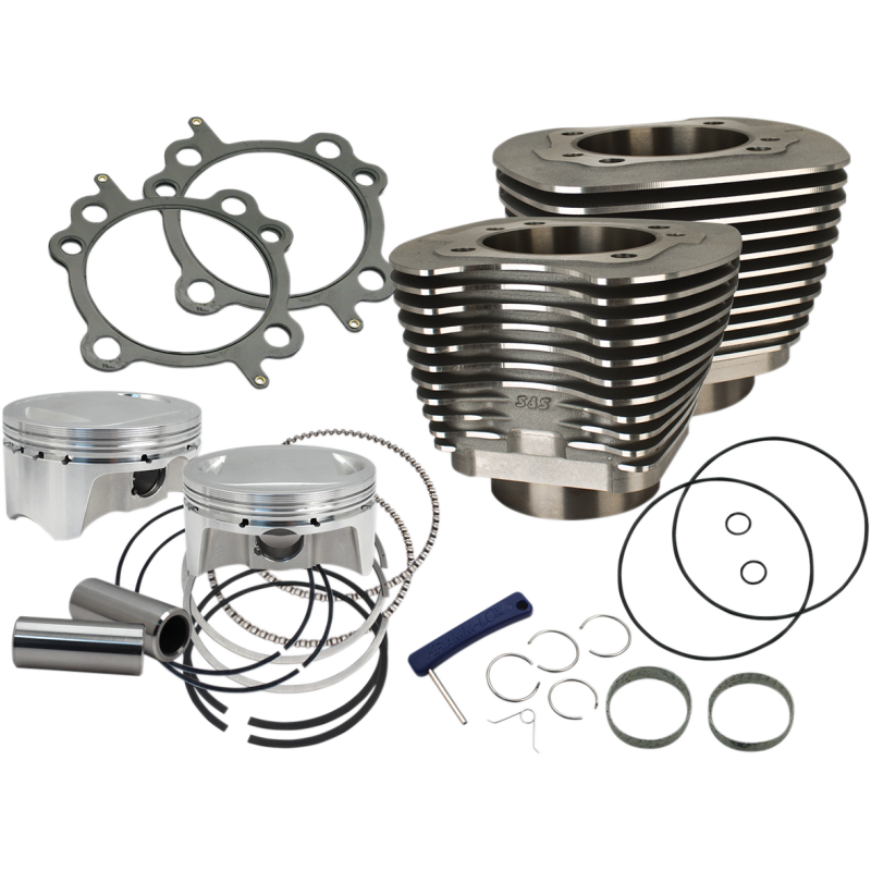 S&S CYCLE CYL,KIT,4" BORE,4-3/8" STROKE,110",WBLK 07-17 BT 910-0651