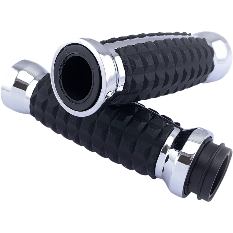 DRAG SPECIALTIES GRIP CHR GRENADE GRIP TBW H17-05C6CT