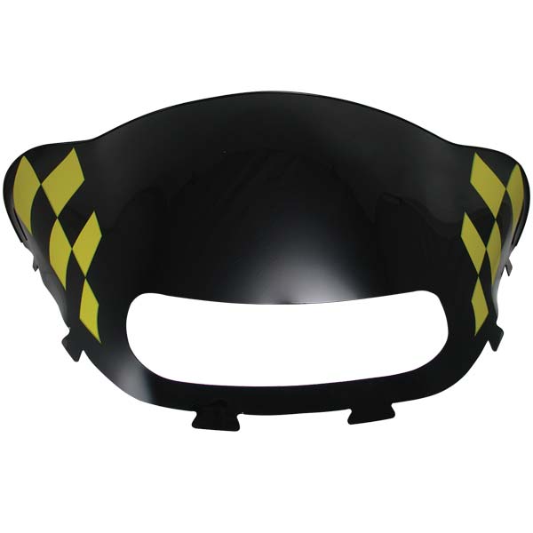 SNO-STUFF WINDSHIELD 13.5" YELLOW CHECKS ON SOLID YELLOW SKI-DOO 479-475-57