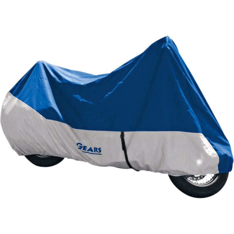 GEARS CANADA PREMIUM MOTORCYCLE COVER LGE BLUE/SILVER 100110-3-L