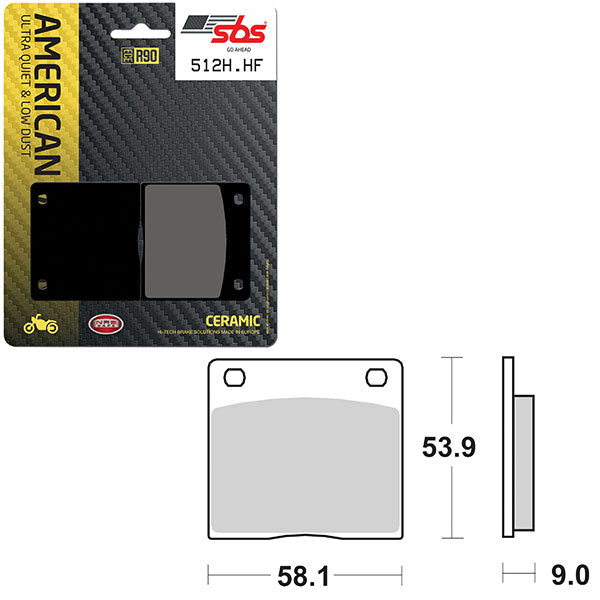 SBS HIGH POWER & NOISE REDUCTION CERAMIC BRAKE PAD  6490512100