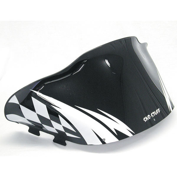 SNO-STUFF WINDSHIELD 13" WHITE CHECKSERBOARD LIGHTING ON BLACK POLARIS 479-213-55