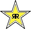 FACTORY EFFEX 1' DIE CUT STICKER - ROCKSTAR LOGO (YEL) 15-94730