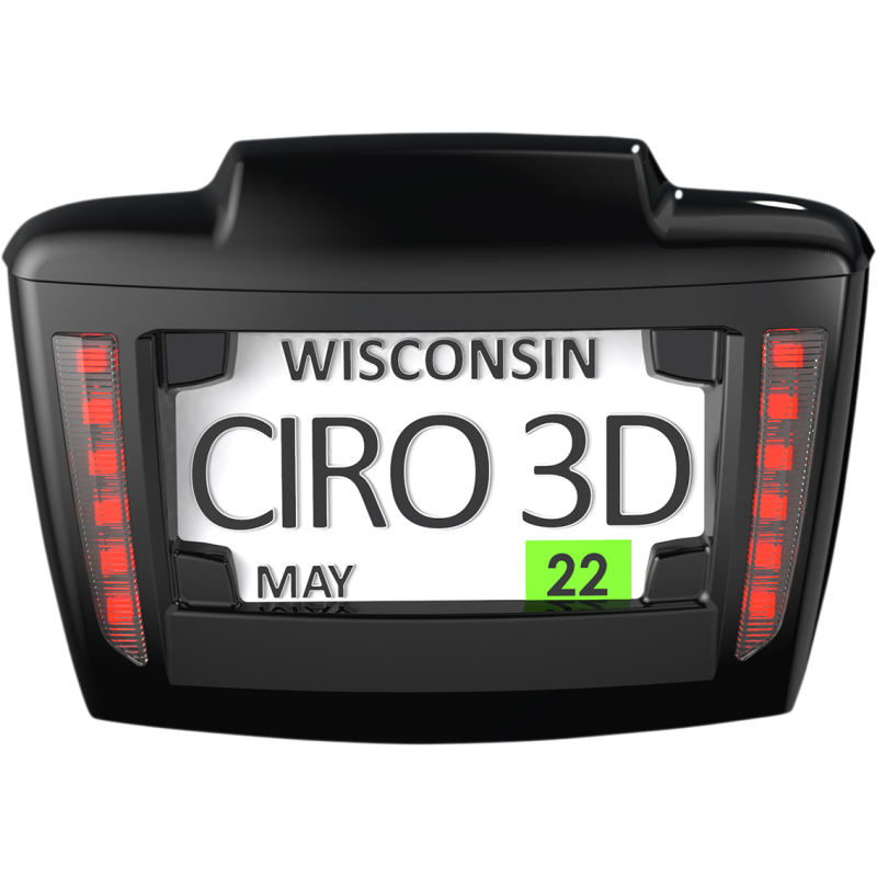 CIRO LLC LIGHTED LICENSE PLATE FRAME FOR TRI GLIDE, BLACK 40082