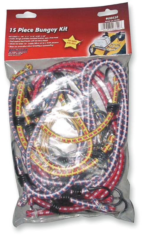 ERICKSON ASSORTED BUNGEY BAG, 15PK 06620