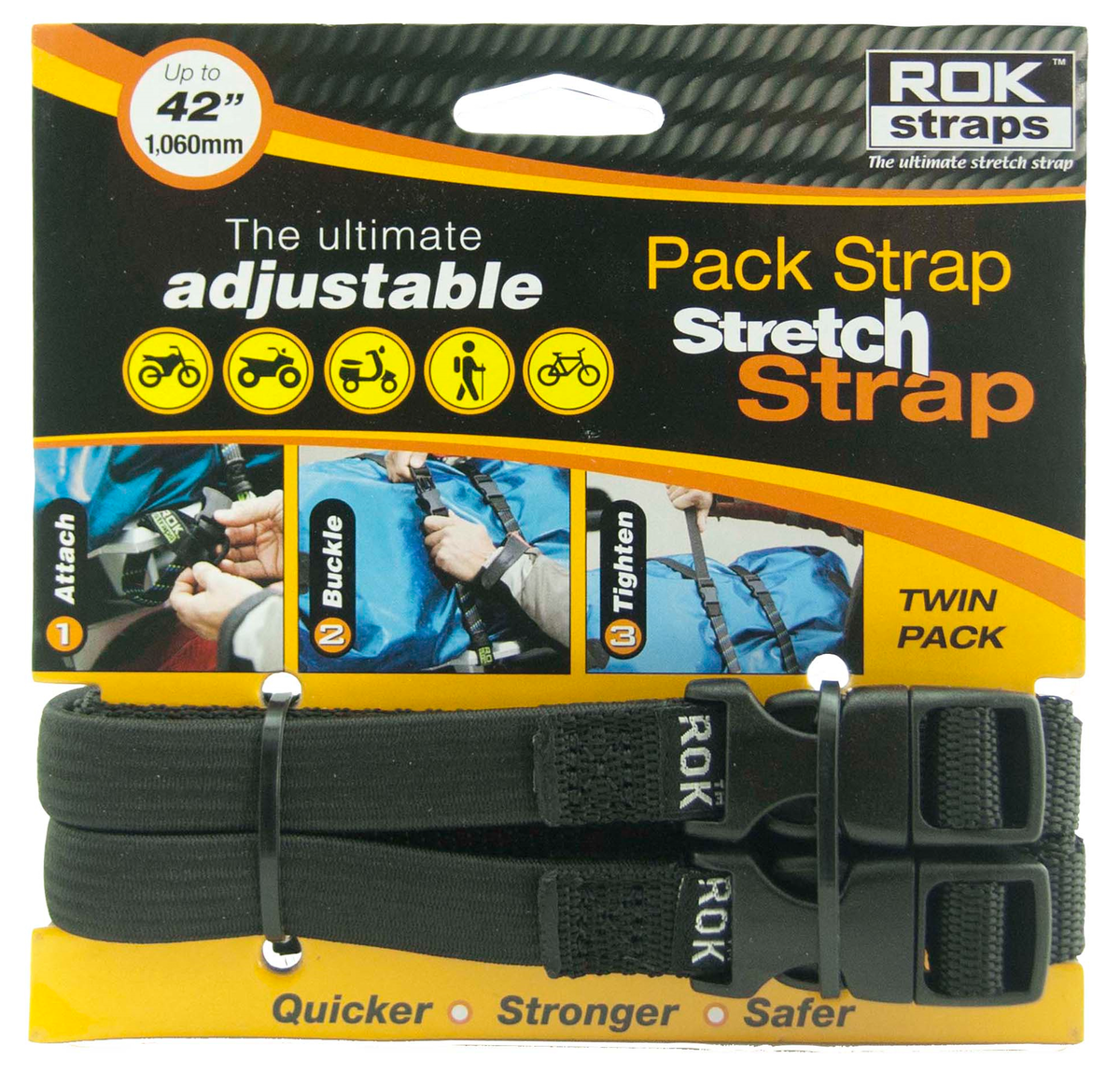 ROK STRAPS MED-DUTY BLACK 42 X 5/8 ROK 00314