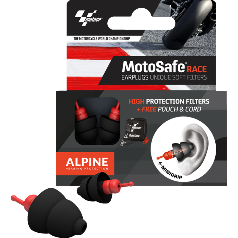 ALPINE HEARING PROTECTION EARPLUGS MOTOSAFE RACE - MOTOGP EDITION (PAIR OF PLUGS) 111.23.118
