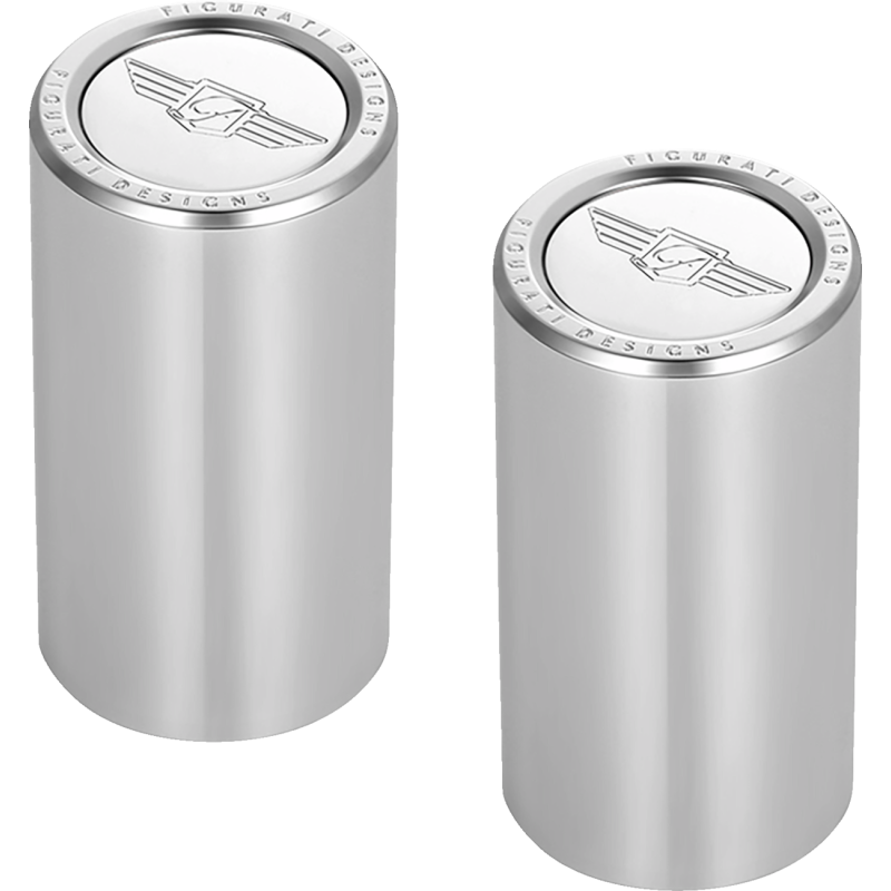 FIGURATI DESIGNS ND MAG DOCKING COVERS SILVER WITH FD LOGO 25.2X46.5MM FD01-DC-25.2/46.5-SS