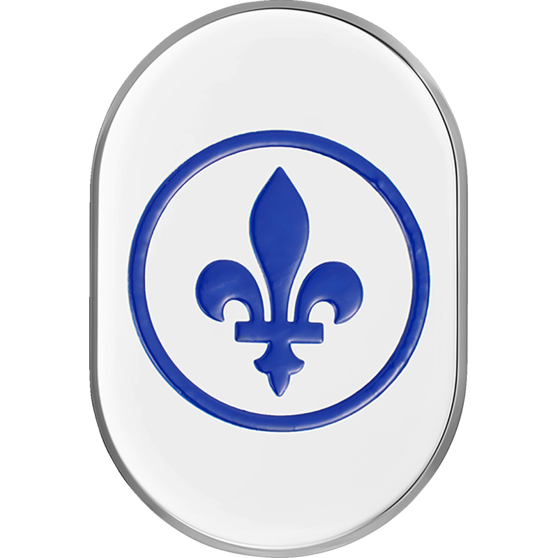 FIGURATI DESIGNS BLUE FLEUR-DE-LIS ANTENNA COVER SILVER LEFT FD05-AC-SS-LT