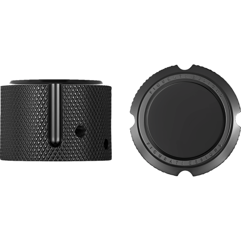 FIGURATI DESIGNS FRONT AXLE NUT COVERS PLAIN IN BLACK FD65-FAC-BLK
