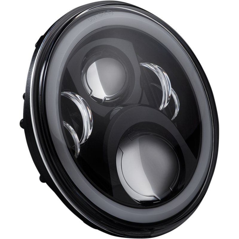 CUSTOM DYNAMICS HEADLAMP 7"LED HALO BLK CD-7-14-B