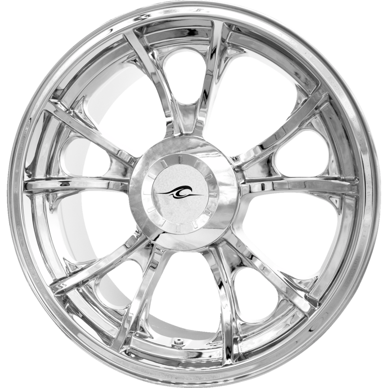 COASTAL MOTO CAST 3D LARGO TRIKE REAR CHROME 18X7 W/WO TPMS/ABS 09-22 FL 3D-LAR187CH-TRK