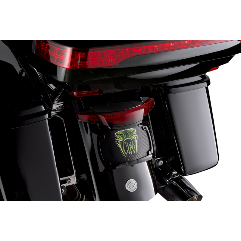 CIRO LLC TAILIGHT/LICENSE PLATE MOUNT - RED LENS - BLACK 40474