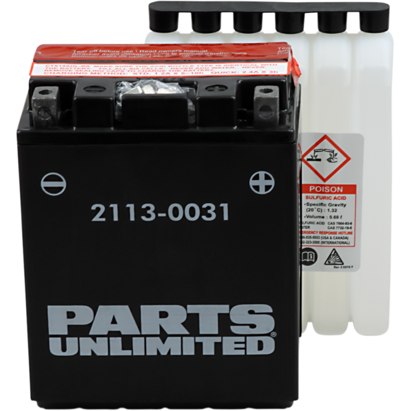 PARTS UNLIMITED BATTERIES CTX14AHL-BS HI-PERF W/ACID PACK CTX14AHL-BS