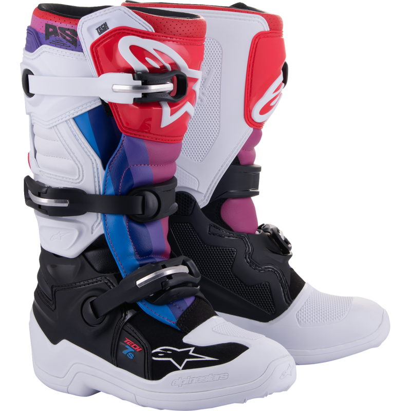 ALPINESTARS BOOT TECH7S W/B/RAINBOW 8 2015017-289-8