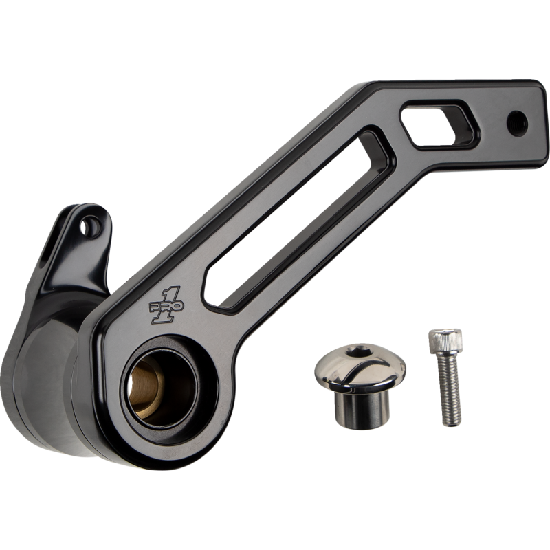 PRO-ONE PERF.MFG. TOURING BRAKE ARM, BLACK , 08-13 FLHT 500772B