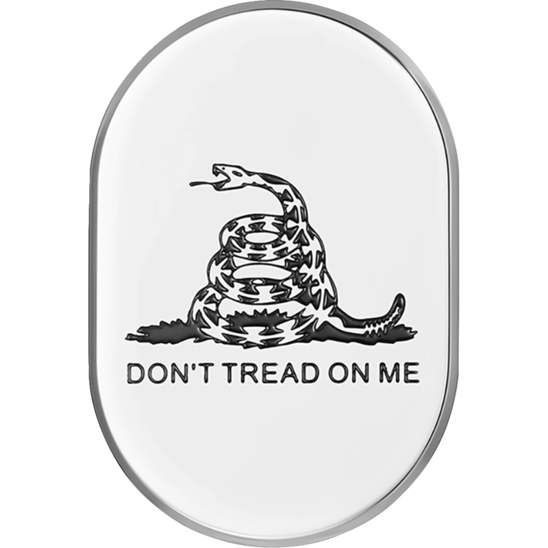 FIGURATI DESIGNS BACK FENDER COVER SILVER WITH DON'T TREAD ON ME-LEFT FD40-AC-SS-LT