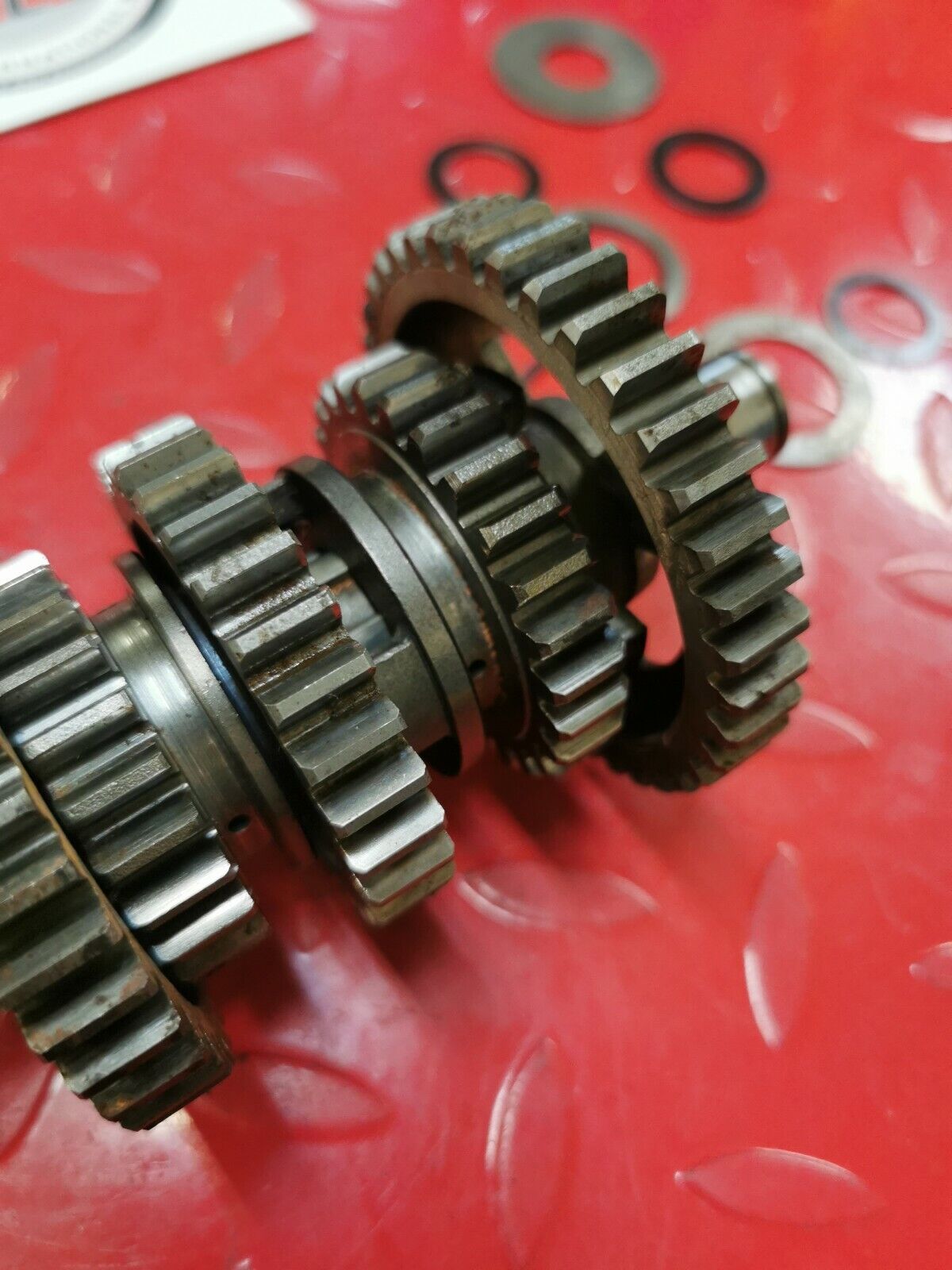 Honda MT250 1975 transmission mainshaft countershaft main counter shaft gear