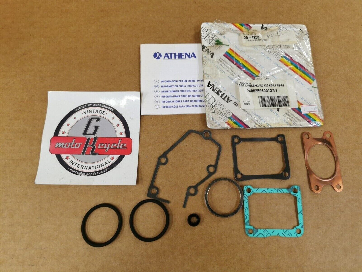 NOS ATHENA KAWASAKI KX125 1998 1999  INCOMPLETE GASKET KIT P400250600137/1 J48