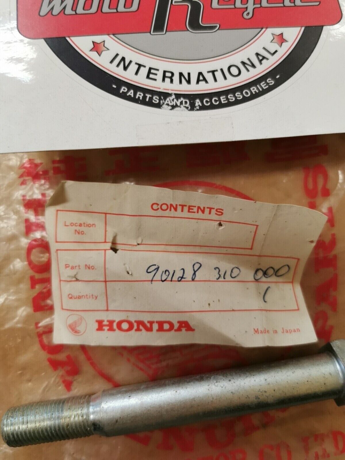 NOS Honda SL350 BOLT, REAR BRAKE PIVOT 90128-310-000 H26
