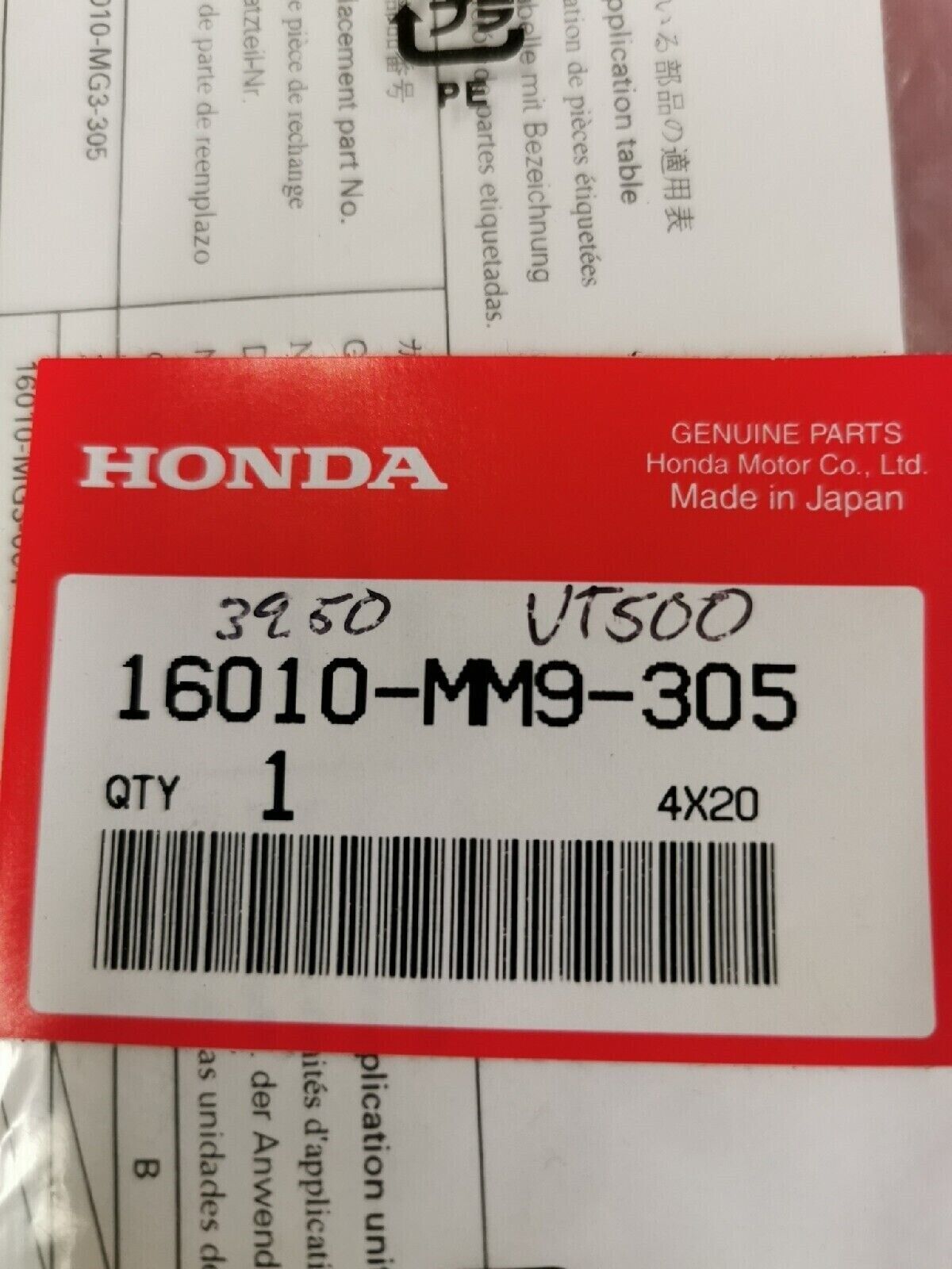 NOS HONDA VT500C VT500FT 1983 - 1985  GASKET SET 16010-MM9-305 H39