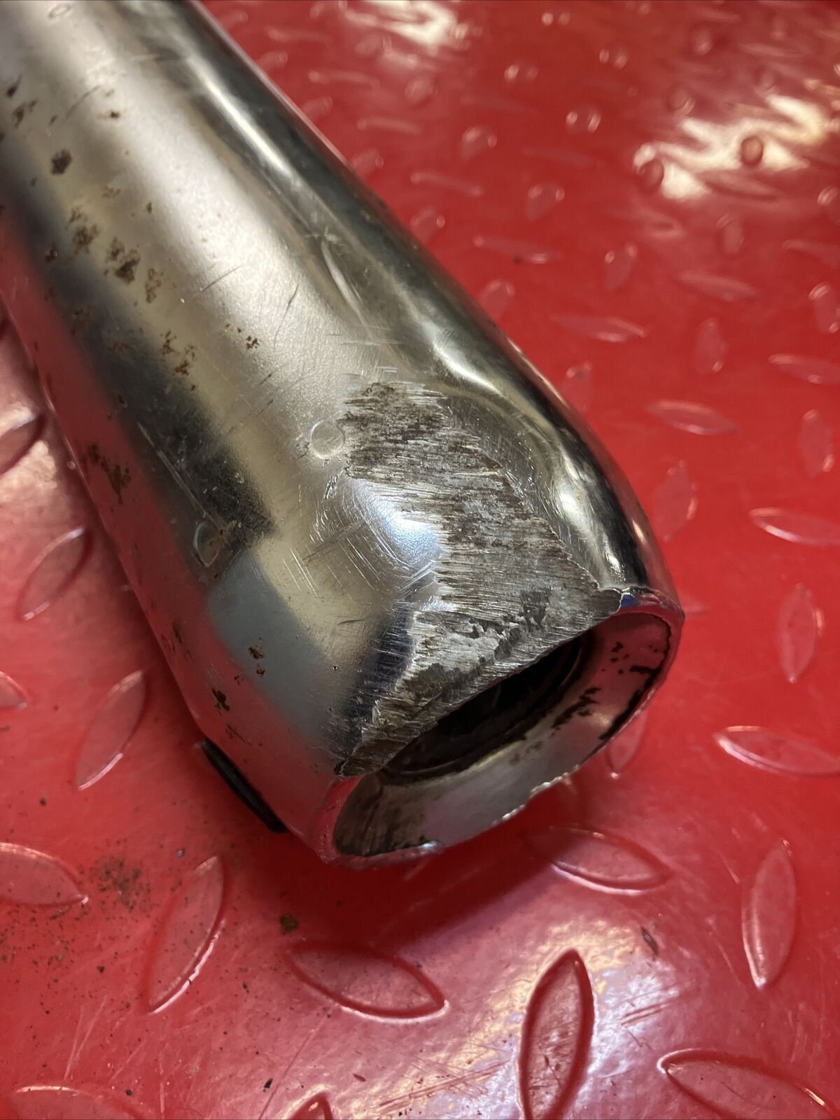Yamaha RD400 1977 Left exhaust pipe silencer 1976 1978 2