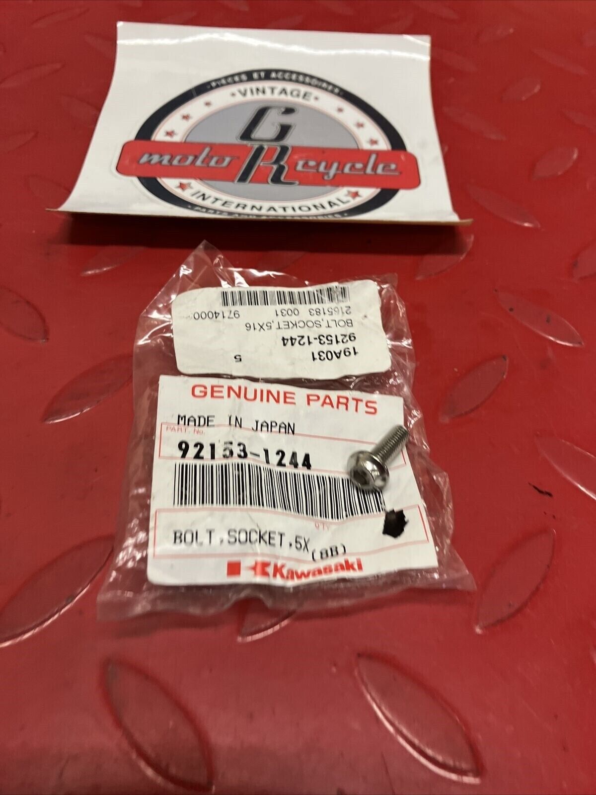 NOS KAWASAKI BOLT SOCKET 5X16 92153-1244 K15