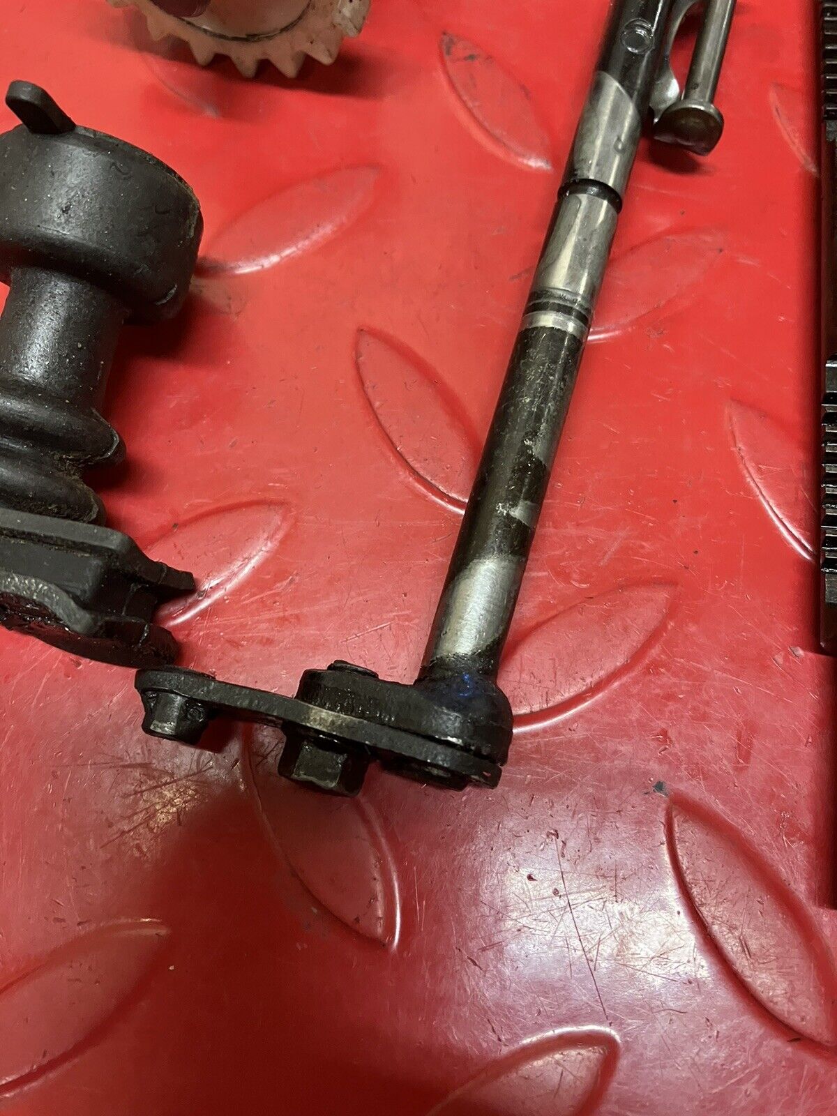 Kawasaki KX125 1986 complete power exhaust valve assembly cover governor shaft
