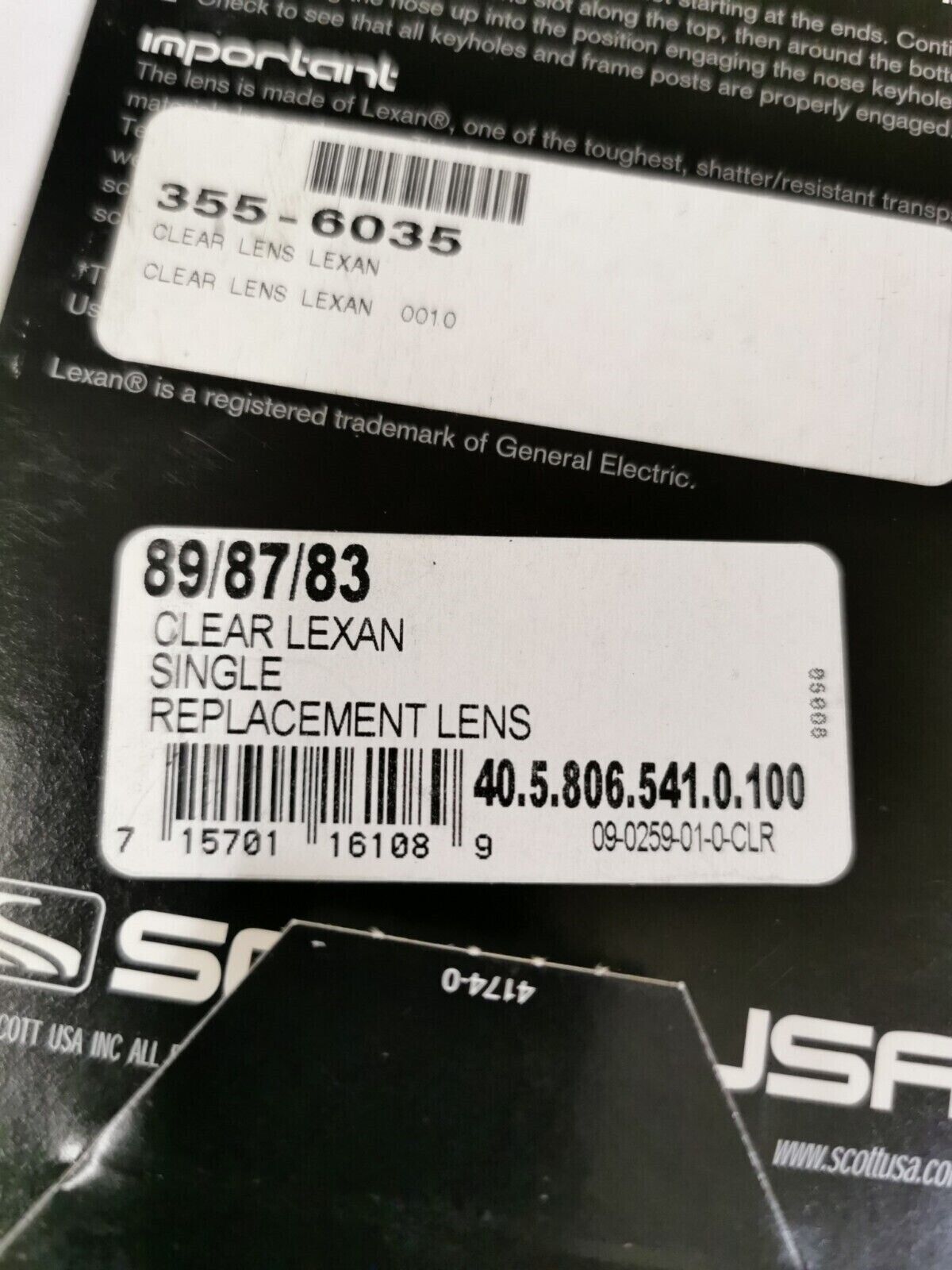 NOS SCOTT BLUE LENS SHIELD 89  87 83  VISOR REPLACEMENT 40.5.806.541.0.100 J24