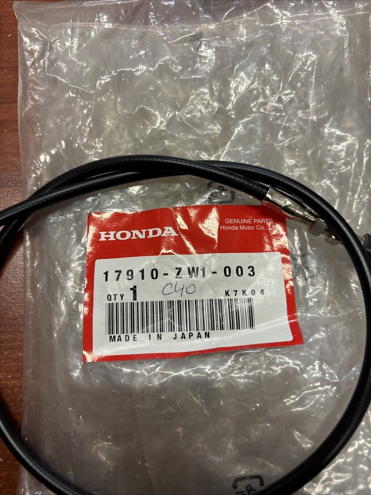 NOS Honda 1997 - 2006 75HP 90HP THROTTLE CABLE 17910-ZW1-003 H160