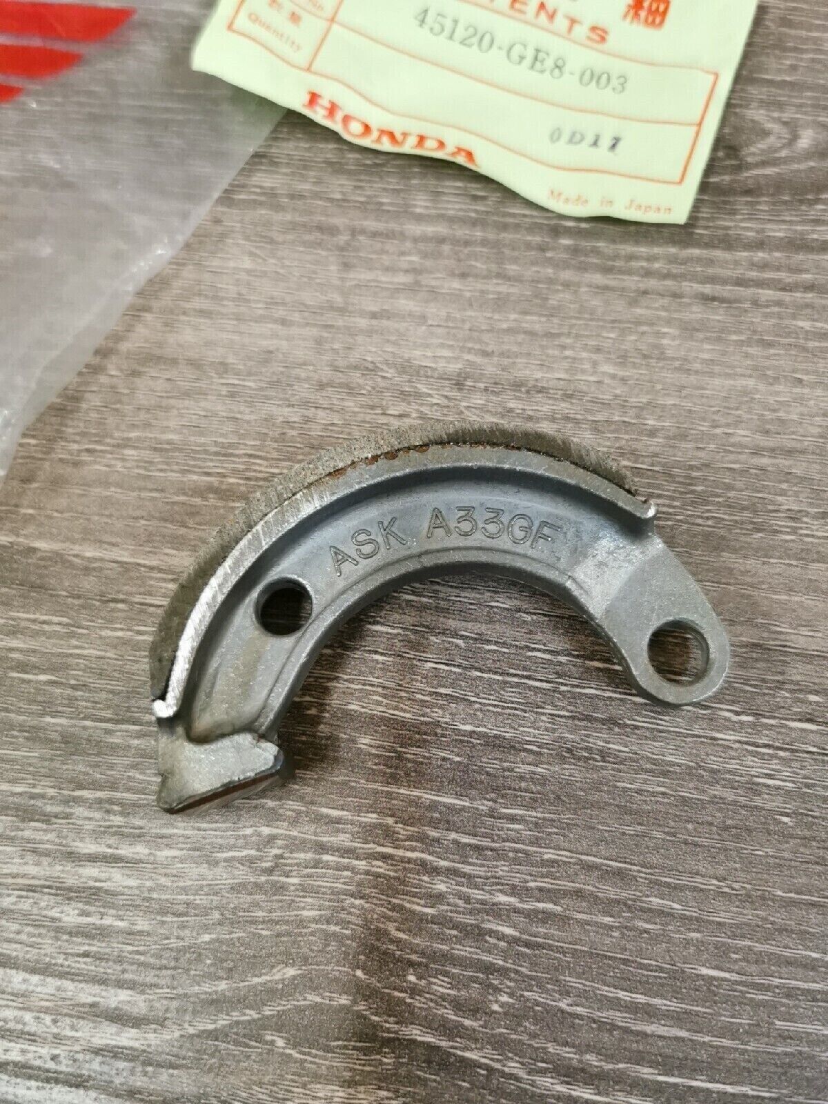NOS HONDA NB50 NC50 1987 - 1997 SHOE COMP BRAKE 45120-GE8-003 H47