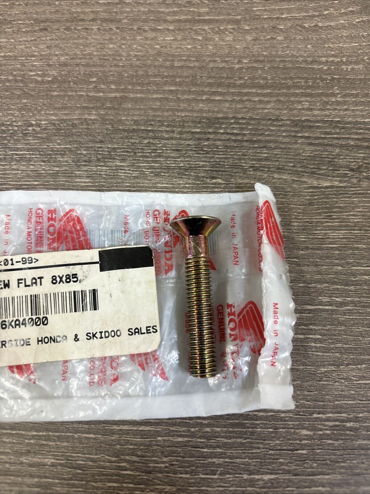 NOS Honda CR125R CR250R CR450R FLAT SCREW 8X45 90126-KA4-000 H132