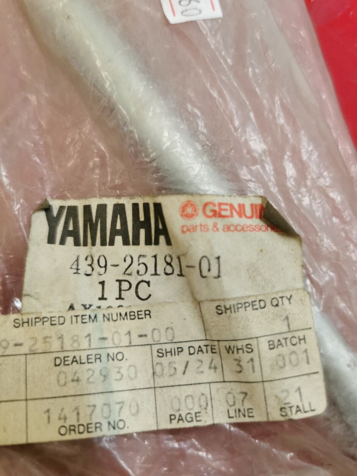 NOS Yamaha LB50 YSR50 YSR80 SHAFT WHEEL 439-25181-01-00 Y25