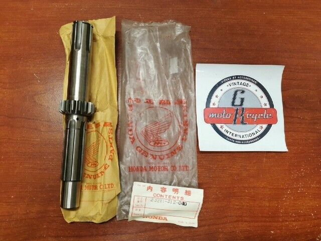 NOS Honda SL350 K1 K2 TRANSMISSION MAINSHAFT (17T) 23211-312-040 H98