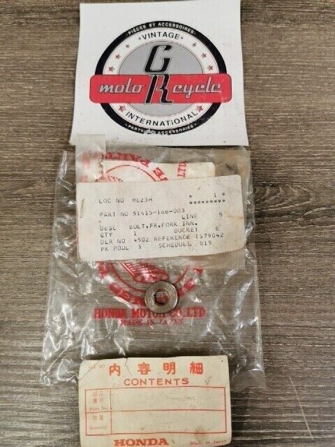 NOS HONDA MB100 MB50 MB50F MB50P BOLT FRONT FORK INN  51415-166-003  H95