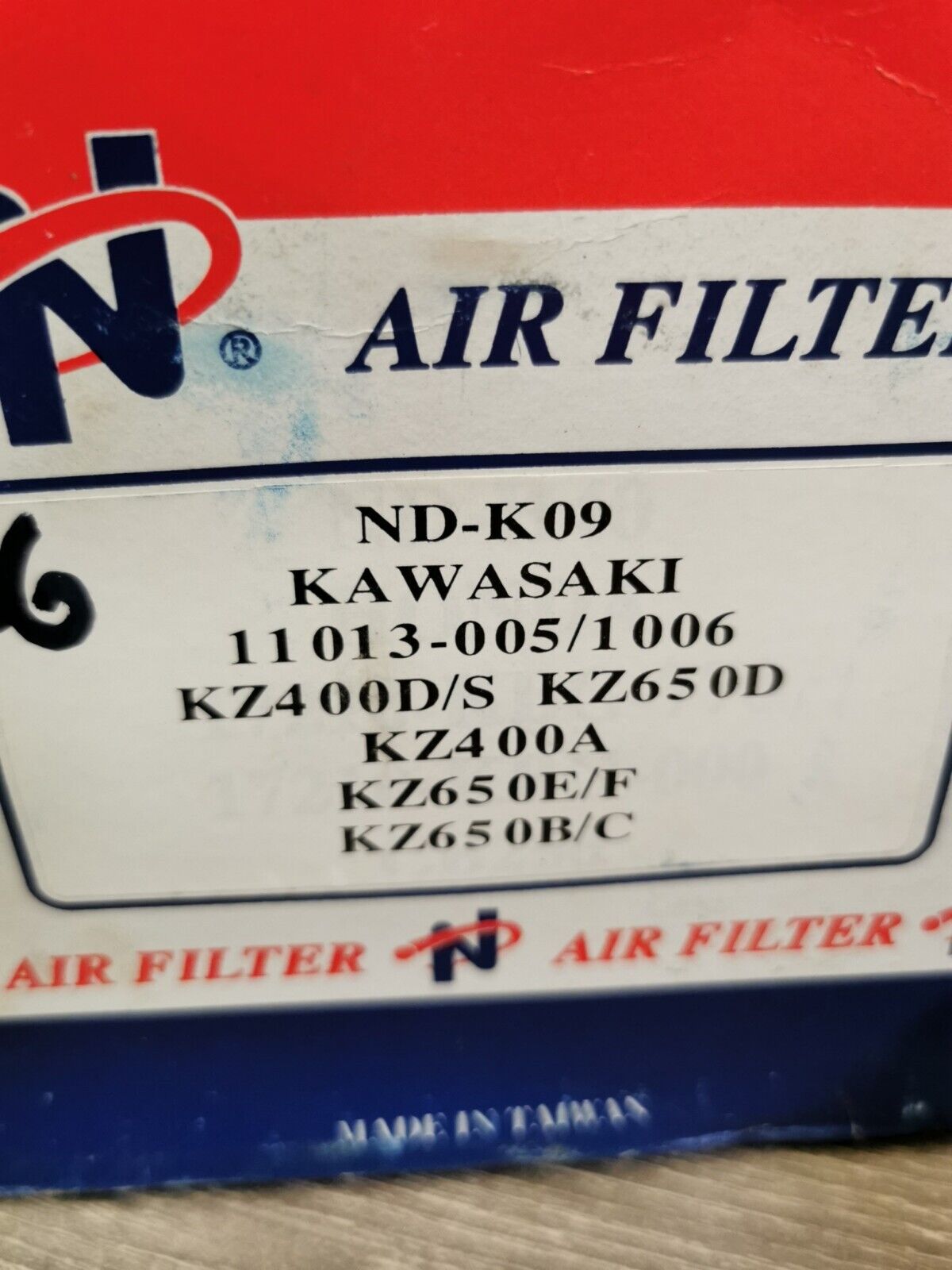 NOS ND KAWASAKI KZ400A KZ650E KZ65B AIR FILTER ND-K09 J26