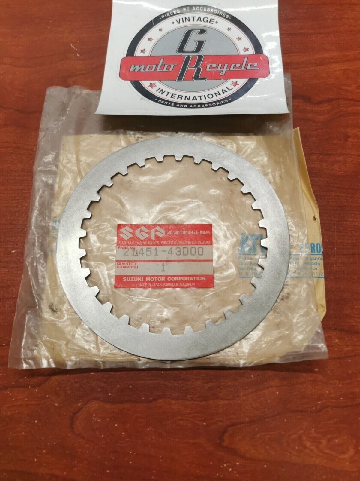 NOS Suzuki RM125 CLUTCH DRIVE PLATE T:1.4 21451-43D00 S21