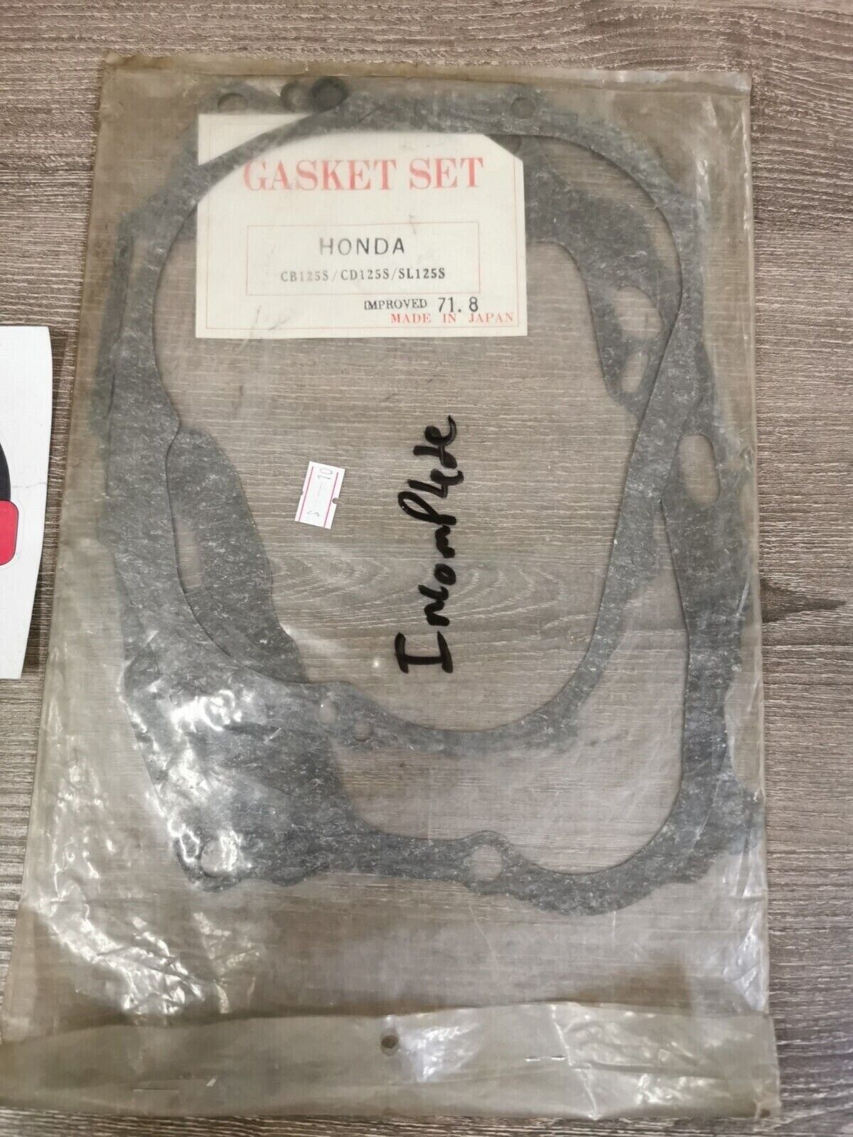 NOS HONDA CB125S CD125S SL125S INCOMPLETE GASKET SET  J28
