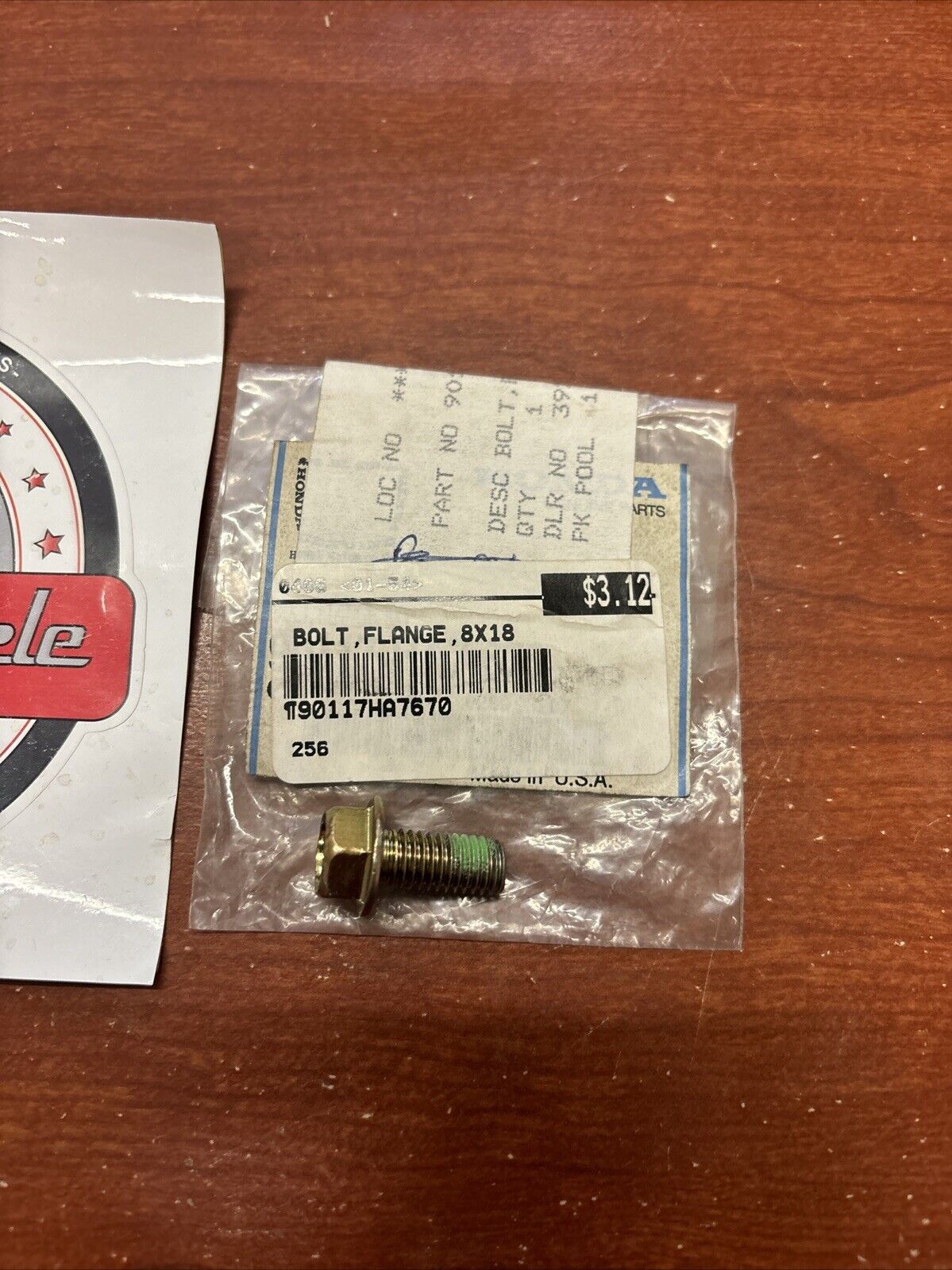 NOS Honda CBX750 CIVIC TRX350 XRV650 XRV750 FLANGE BOLT 8X18 90117-HA7-670 H135