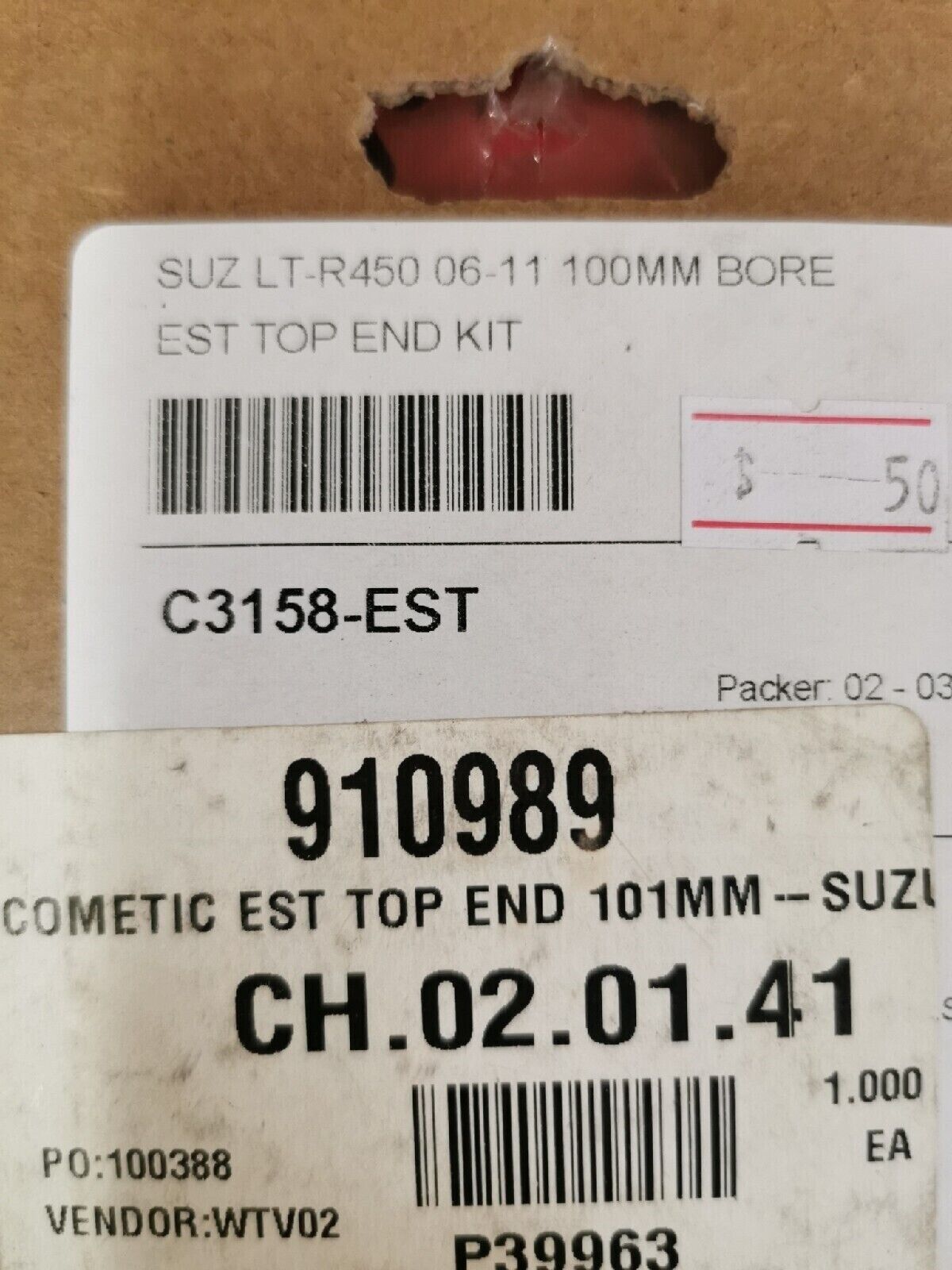 NOS COMETIC SUZUKI LTR450 2006 -2011 TOP END EST GASKET KIT 101MM  C3158-EST J14
