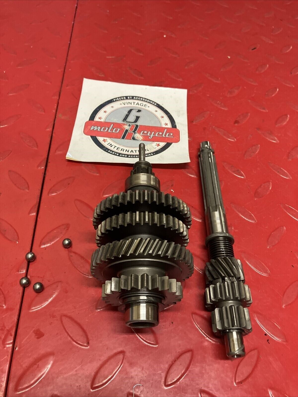 Yamaha LB50 1975 1F1 Chappy 50 transmission assembly mainshaft countershaft gear