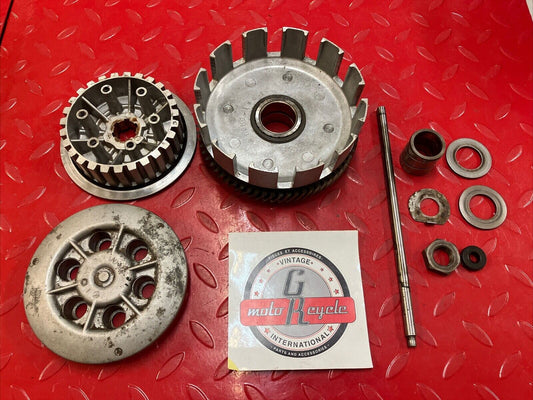 Yamaha RD400 1977 complete clutch assembly basket hub pressure plate