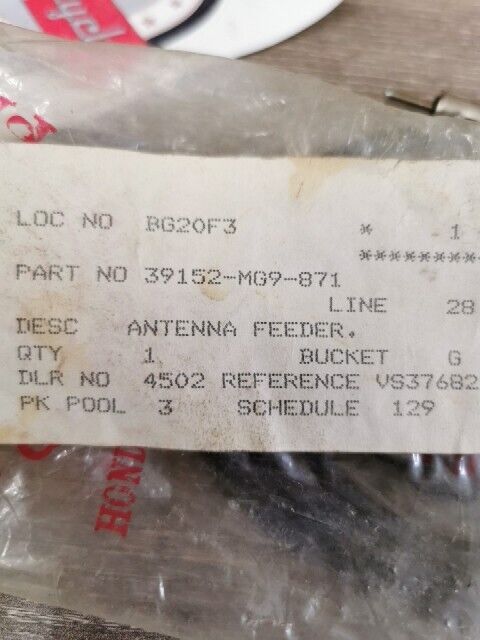 NOS HONDA GL1200A GL1200D 1984 - 1987 GOLDWING ANTENNA FEEDER 39152-MG9-871 H94