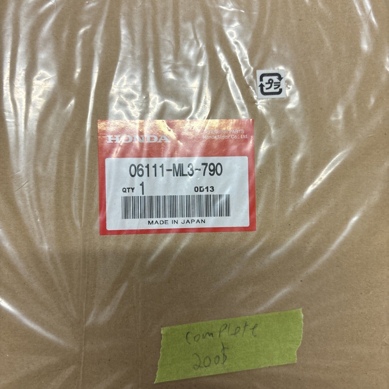 NOS Honda 1992 1993 CR500R GASKET KIT COMPLETE 06111-ML3-790 H147
