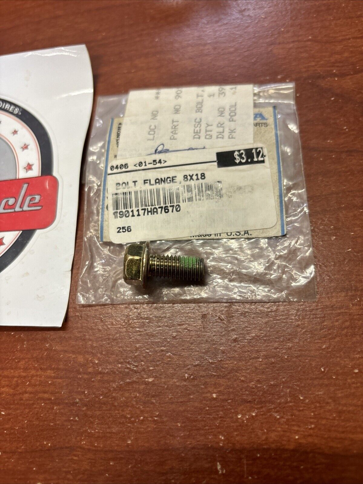 NOS Honda CBX750 CIVIC TRX350 XRV650 XRV750 FLANGE BOLT 8X18 90117-HA7-670 H135