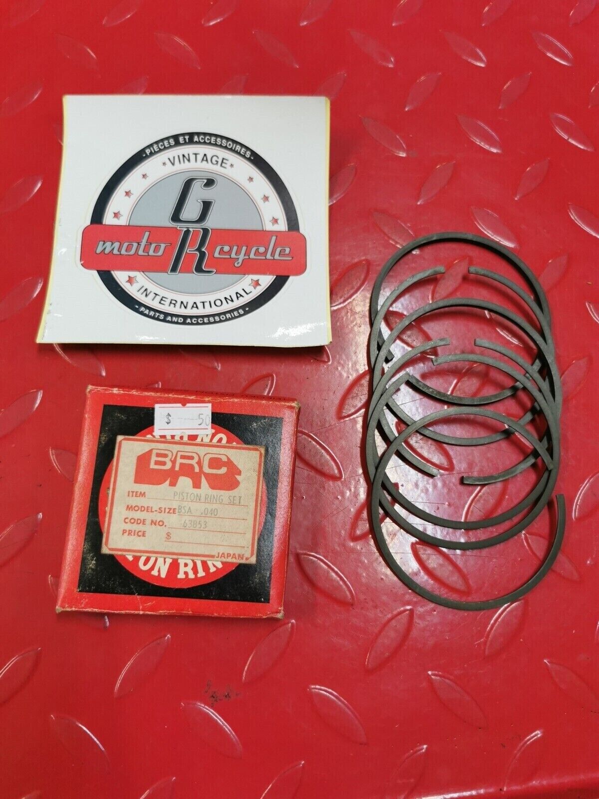 NOS BSA A65 PISTON RING SET KIT BSA 040 63853 A1