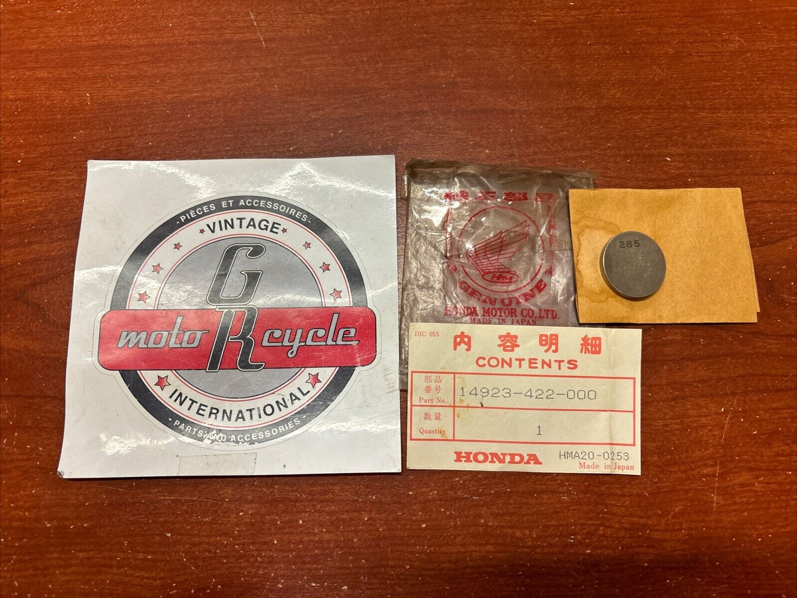 NOS Honda CB750 CBX1000 CB1100 CB1000C TAPPET SHIM (2.85) 14923-422-000 H156