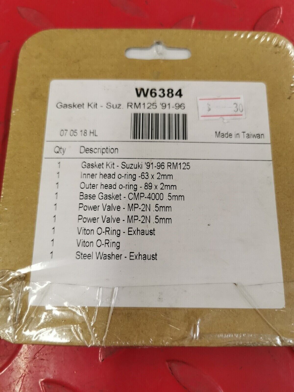 NOS WISECO SUZUKI RM125 1991 - 1996  Top End Gasket Kit W6384 J14